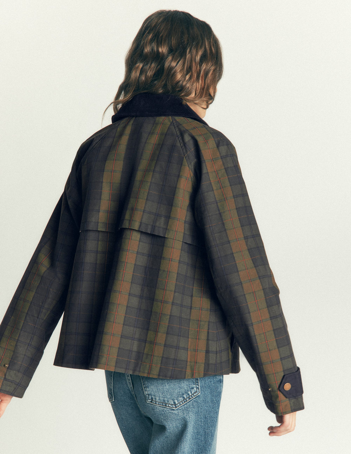 Raglan Wax Jacket-Olive and Camel Wax Check-4