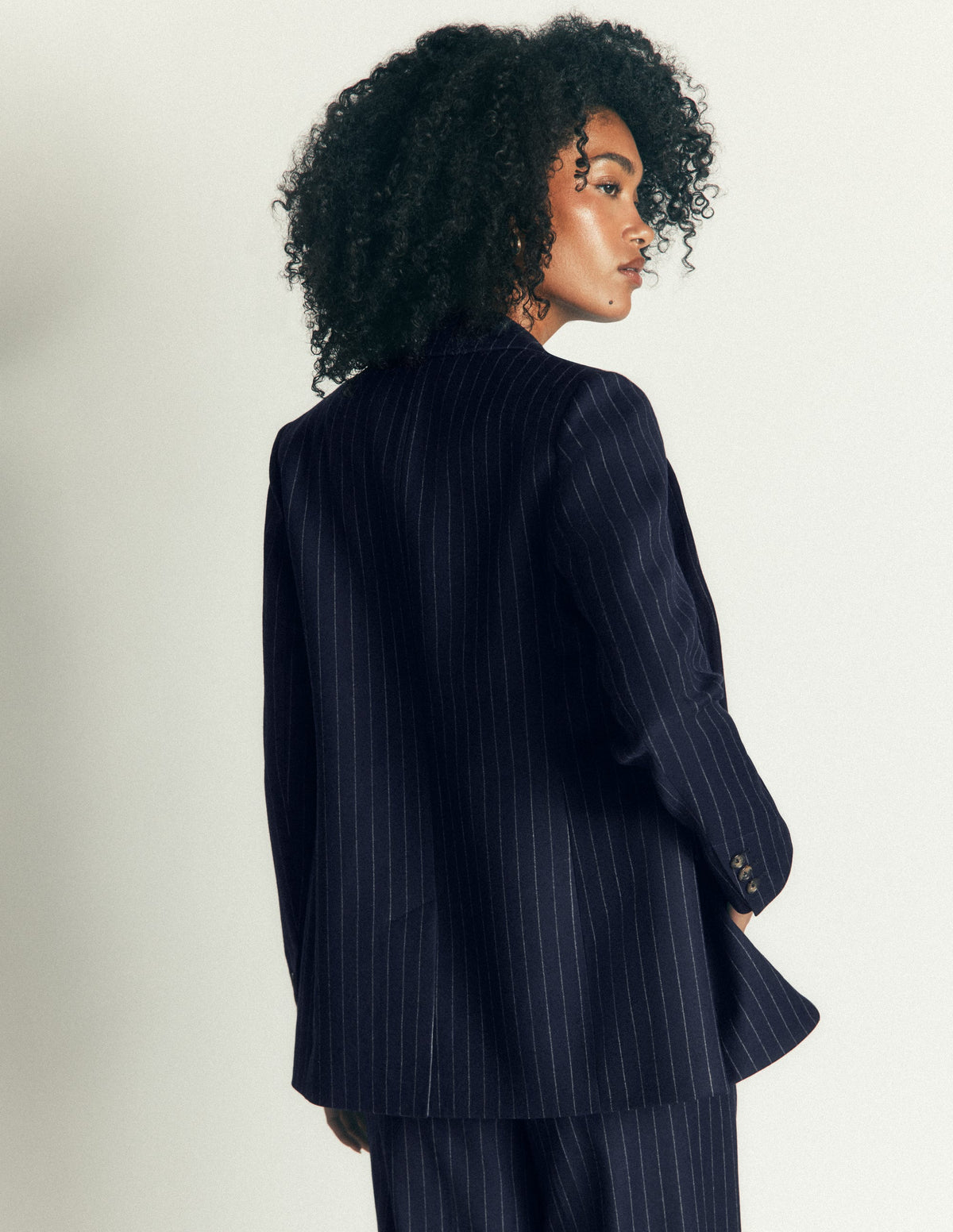 Woodbridge Blazer aus Wollmischgewebe-Navy, Nadelstreifen - Image 3