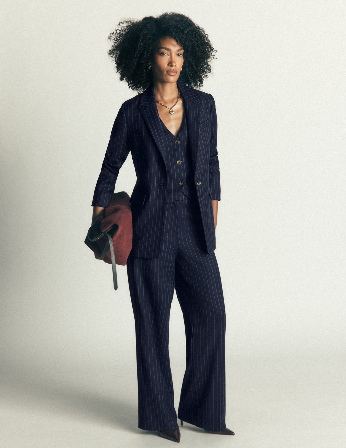 Woodbridge Blazer aus Wollmischgewebe-Navy, Nadelstreifen-4