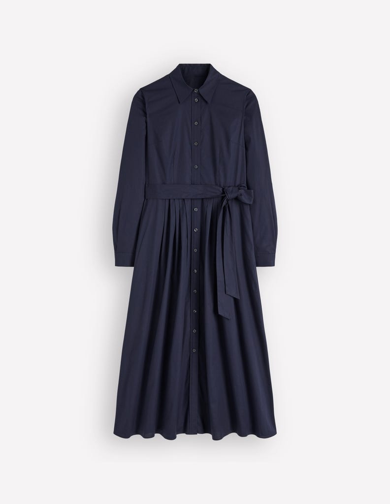 Alexa Midi-Hemdblusenkleid aus Baumwolle-Marineblau - Image 6