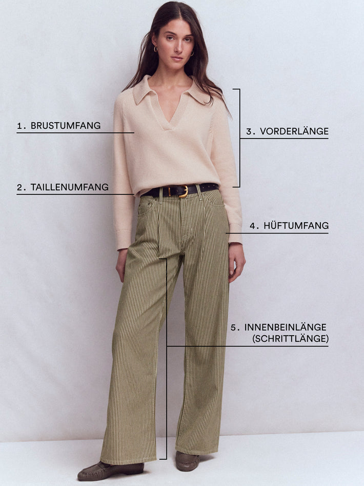 How to measure – Wickelstrickjacke mit Gürtel-Marineblau