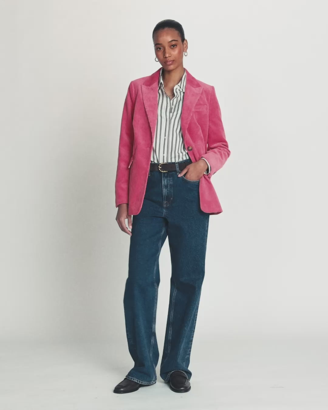 Woodbridge Cord Blazer-Cherry Blush
