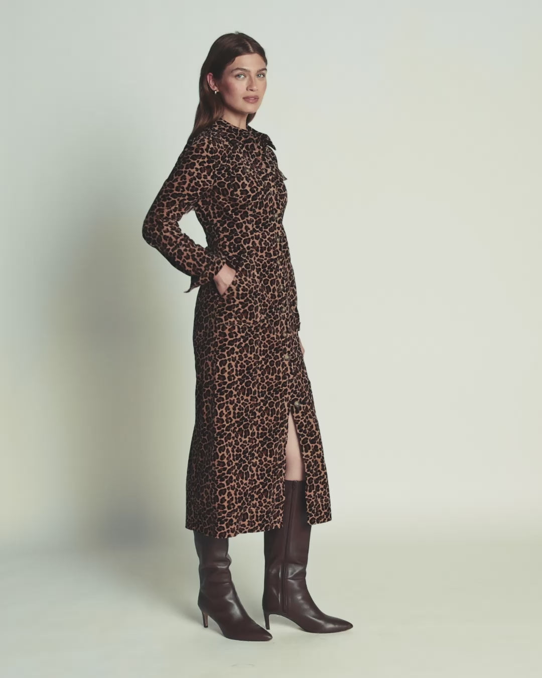 Fleur Cord-Midikleid